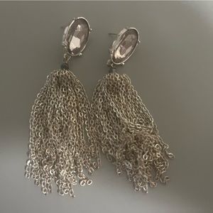 Silver earrings beautiful tassel. Elegant